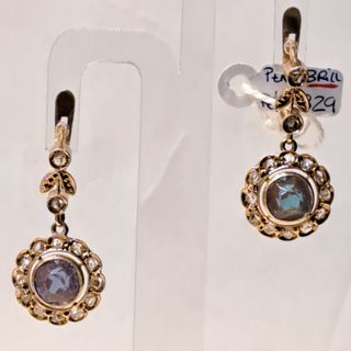 Pendientes de Oro 18K con Diamantes y Ópalos