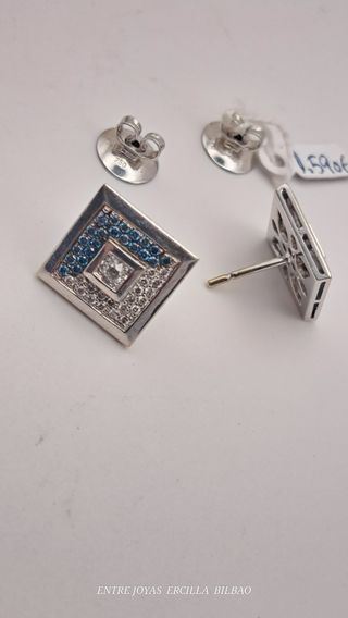 Pendientes Oro 18K Blanco con Diamantes 
