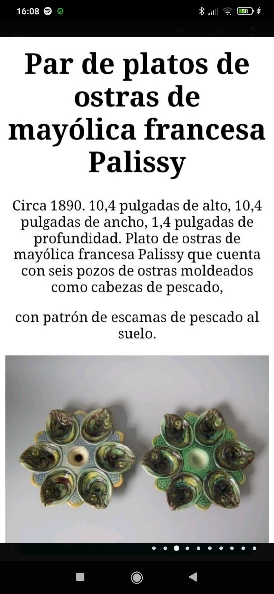 ANTIGUO PLATO 1890 MAYÓLICA FRANCESA