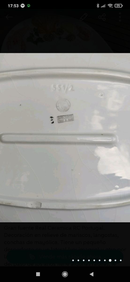 ANTIGUA FUENTE CERÁMICA R.C PORTUGAL