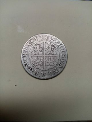 Carlos III, rey de España moneda de plata de 2 rea