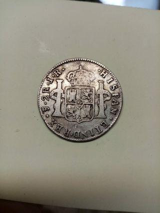 Carlos III, rey de España, moneda de plata de 2 re