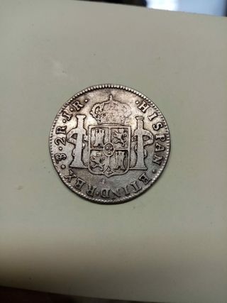 Carlos III, rey de España, moneda de plata de 2 re