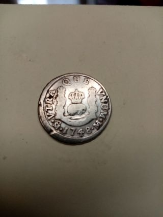 Fernando VI, rey de España, moneda de plata de 1 r