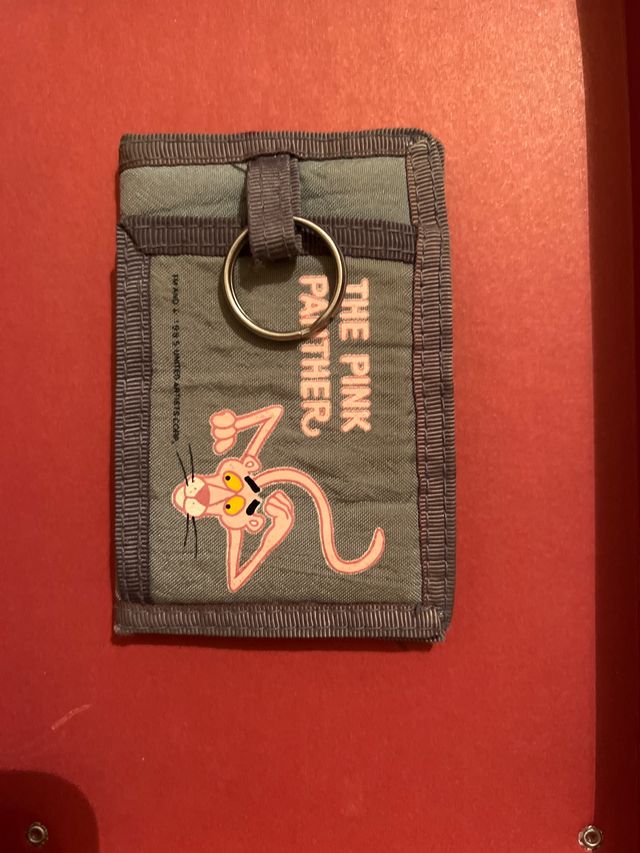 Llavero monedero infantil pantera rosa vintage