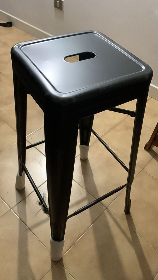 2 Sgabelli alti neri effetto vintage mod. Tolix