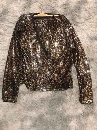 Conjunto falda y chaqueta lentejuelas Zara,talla L