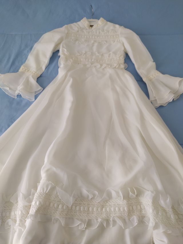 anni 70 vintage, Abito da comunione ragazza