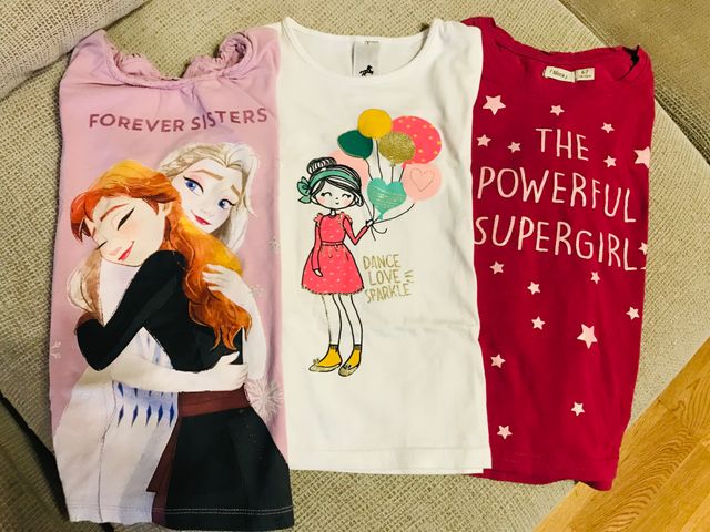 Camisetas niña manga larga. Talla 122