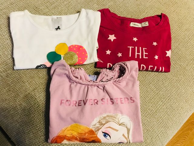 Camisetas niña manga larga. Talla 122