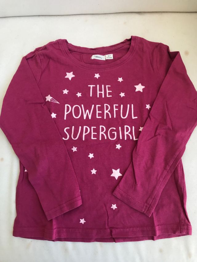 Camisetas niña manga larga. Talla 122