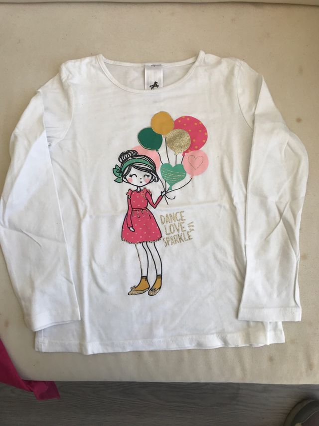 Camisetas niña manga larga. Talla 122