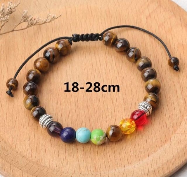 7 chacras y ojo de tigre natural