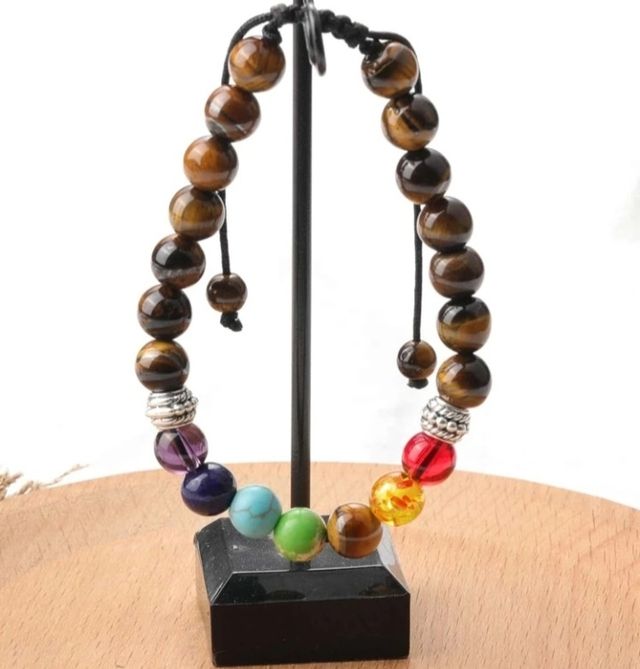 7 chacras y ojo de tigre natural