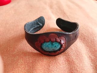 pulsera de cuero flor