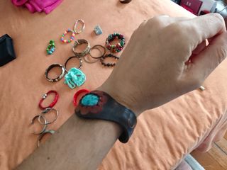 pulsera de cuero flor