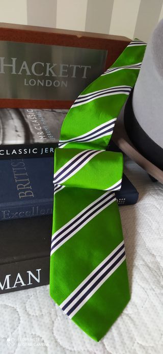 Corbata HACKETT verde Rayas
