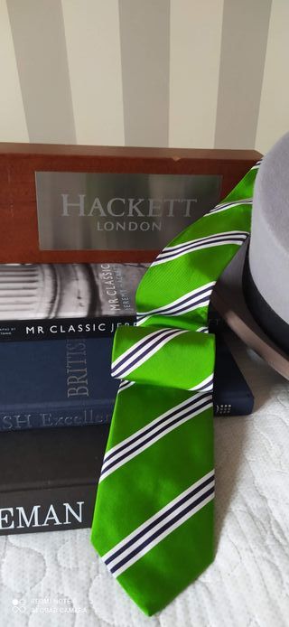 Corbata HACKETT verde Rayas