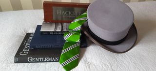 Corbata HACKETT verde Rayas