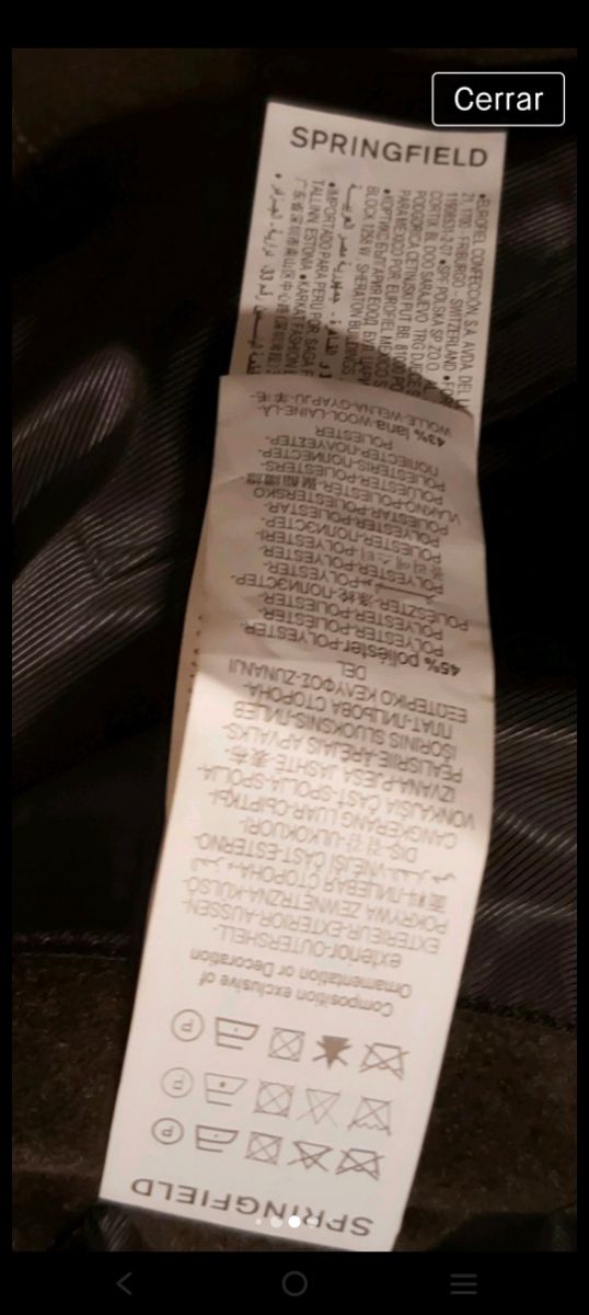 abrigo Springfield xl