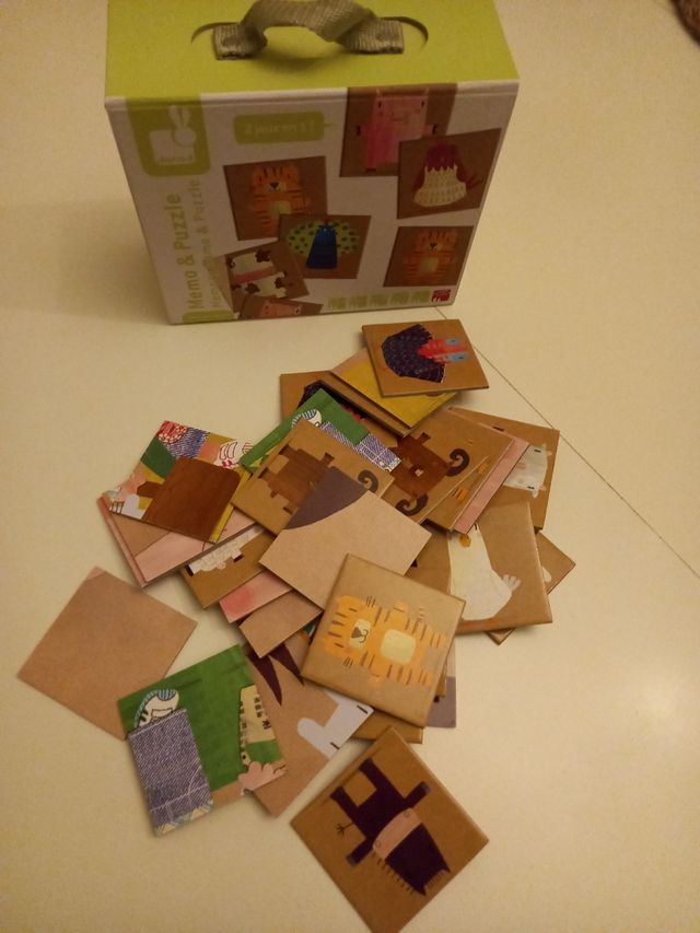 maleta memo y puzzle de la granja.