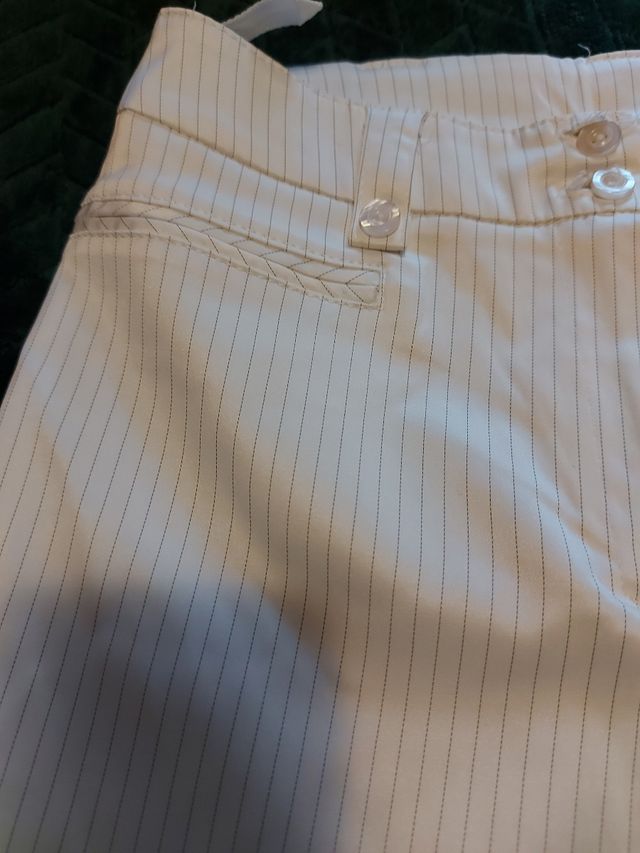 Pantalón  pirata blanco con rayas