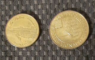 2 monedas de coleccion de Mónaco