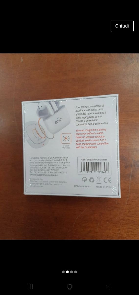 auricolari bluetooth sgs air pod