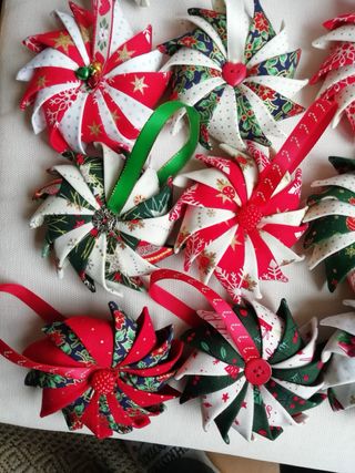 Lote de 6 adornos navideños de patchwork