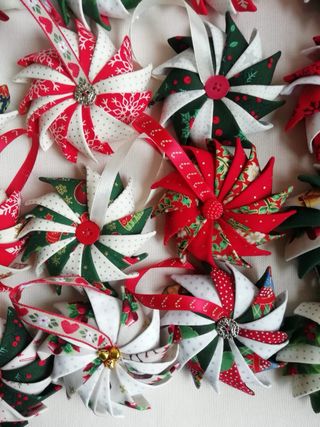 Lote de 6 adornos navideños de patchwork