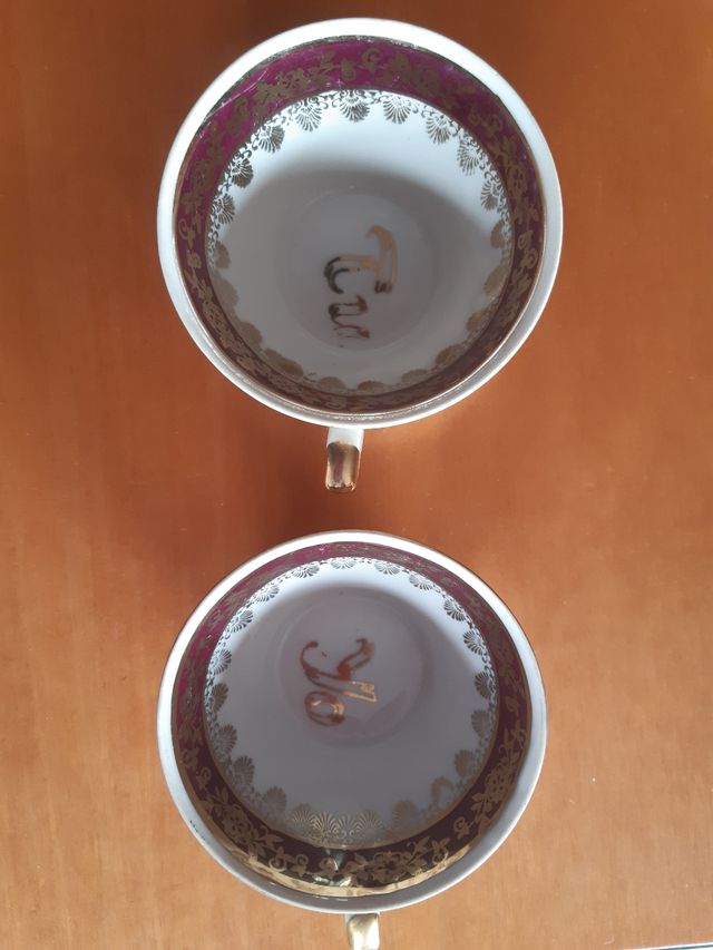 Porcelana: Juego de café "Tú y yo", vintage
