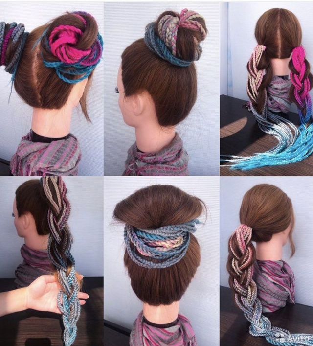 Extensiones de pelo trenzas africanas con coleta