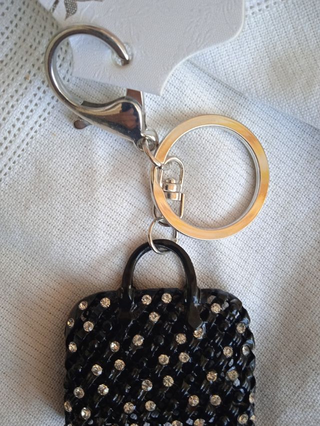 portachiavi, borsetta con strass