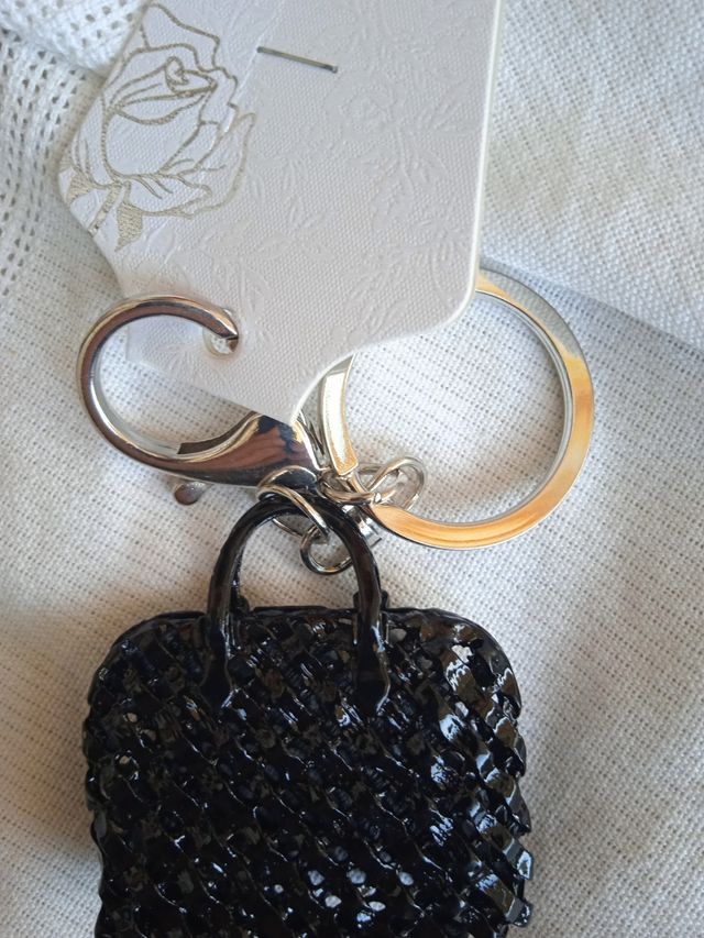 portachiavi, borsetta con strass