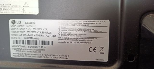 Televisión LG 37" 1080p Full HD