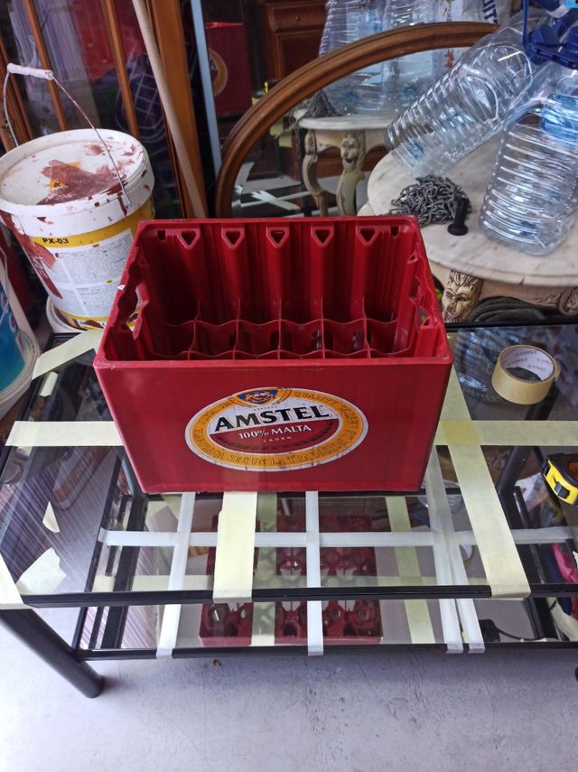 Caja vintang almacenaje botellas Amstel, impecable
