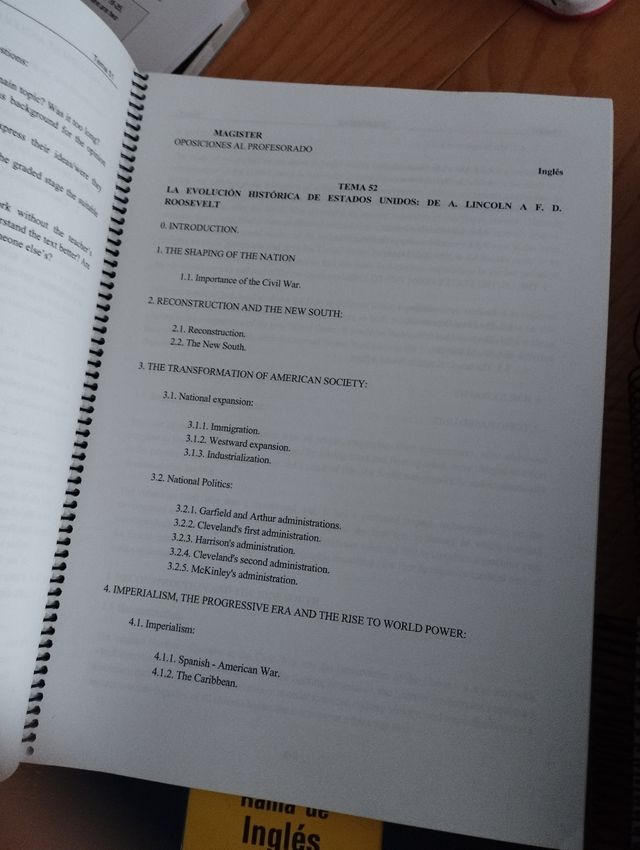 Temario Magister inglés enseñanza secundaria.