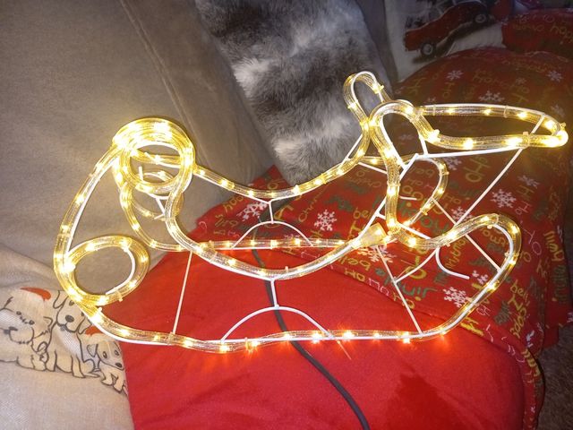 trineo led navidad y papa Noel