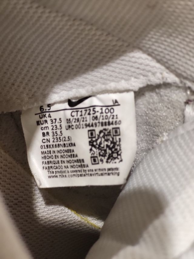 botas nike court blancas 37,5