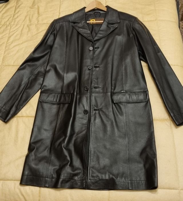 Trench in vera pelle