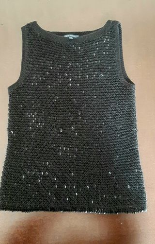 Top de fiesta. Negro. Talla XP. Adolfo Dominguez