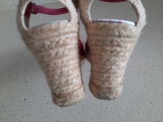 sandalias cuña esparto num 39 color fucsia