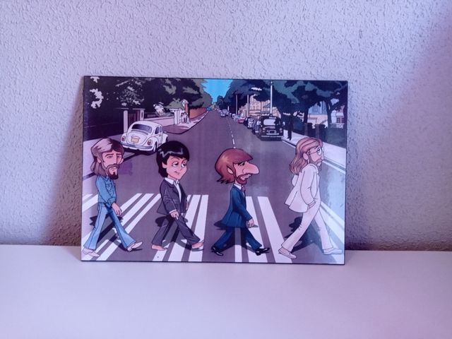 Lamina caricatura Beatles.