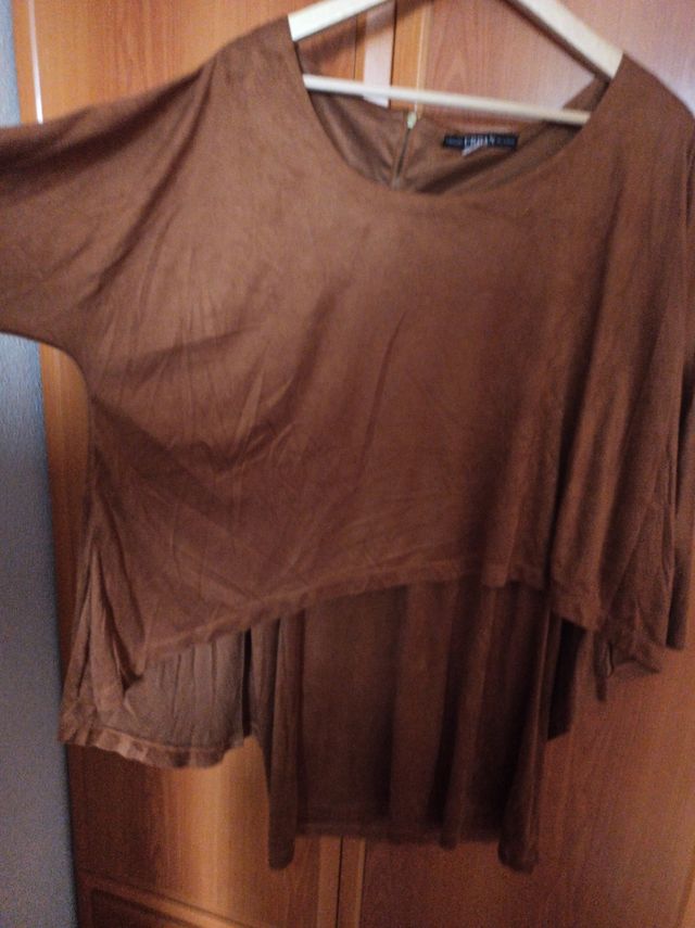 vestido ante marron mini