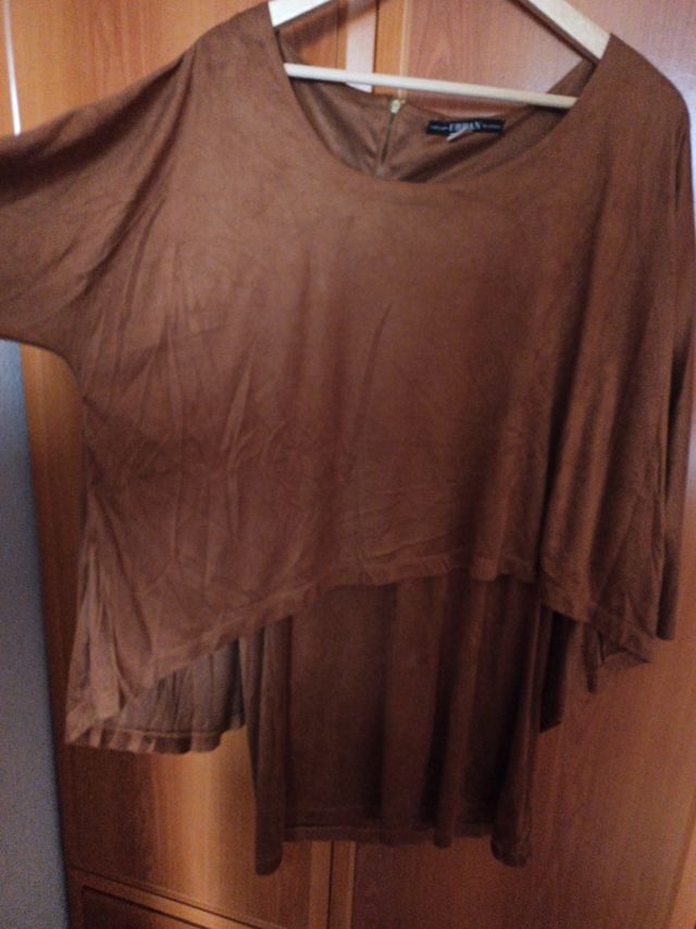 vestido ante marron mini