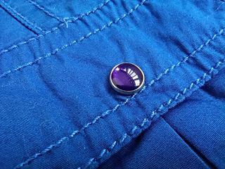 Camicia blu intenso stile militare 100% cotone, S