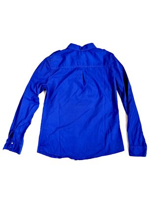 Camicia blu intenso stile militare 100% cotone, S
