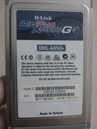 Tarjeta wifi para sockets PCMCIA Cardbus