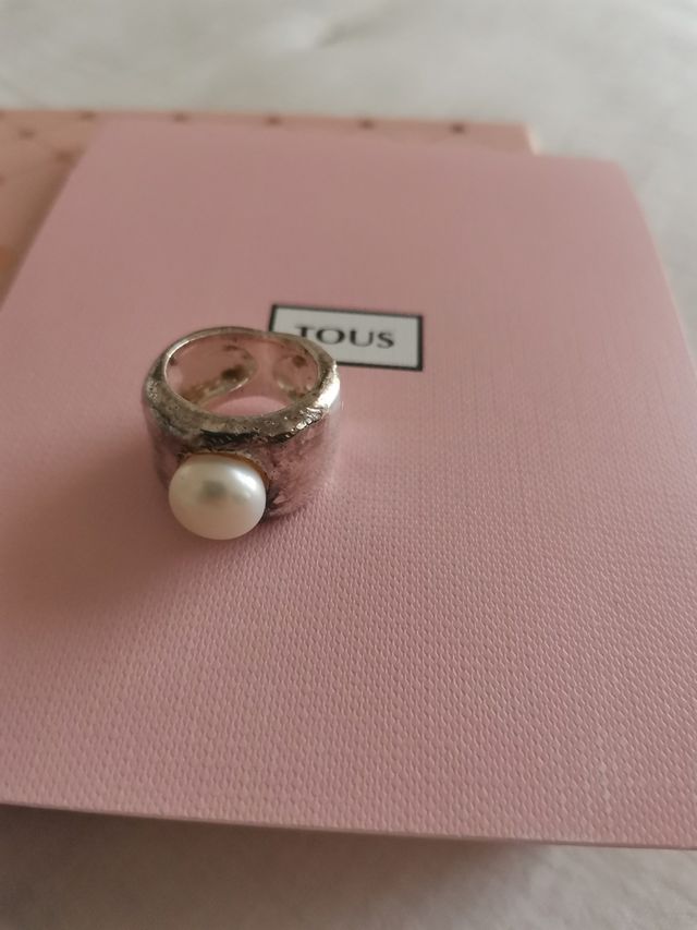 sortija TOUS DUNA PLATA Y PERLA