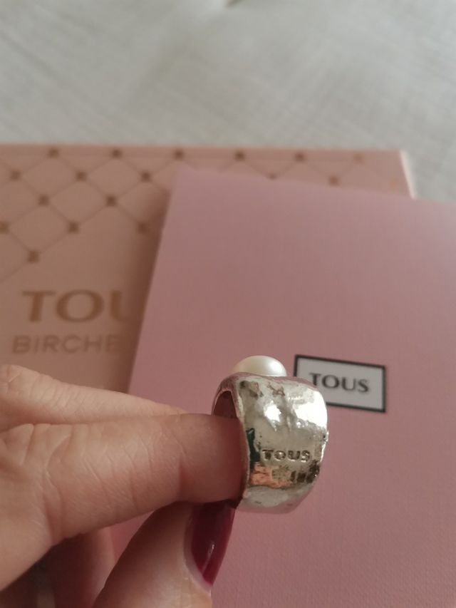 sortija TOUS DUNA PLATA Y PERLA